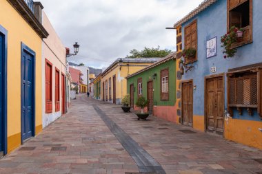 Beautiful colorful streets of old colonial town in Los Llanos de