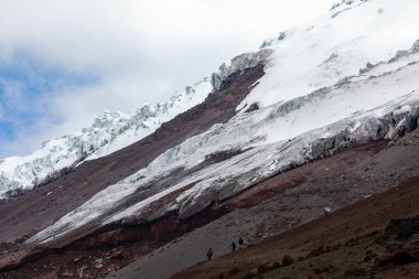 Yürüyüş sırasında Cotopaxi Volvcano 'dan görüntü. Cotopaxi Ulusal Parkı, Ekvador. Güney Amerika.
