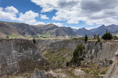 Rio Toachi Kanyonu panoramik, Quilotoa, Cotopaxi, Ekvador yakınlarında. Güney Amerika.