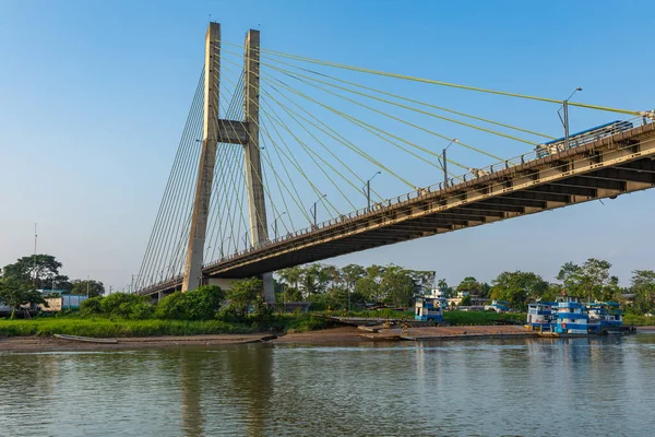 Άποψη Της Γέφυρας Coca Στον Ποταμό Napo Πουέρτο Φρανσίσκο Ντε — Φωτογραφία Αρχείου