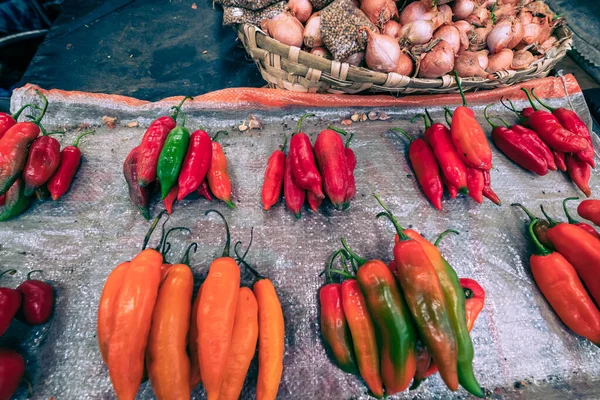 Mercato Alimentare Tradizionale Ecuadoriano Che Vende Prodotti Agricoli Altri Prodotti — Foto Stock