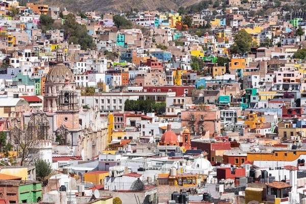 Guanajuato Város Történelmi Központjában Színes Házak Épültek Domboldalon Guanajuato Állam — Stock Fotó
