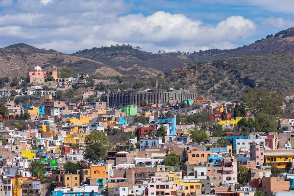 Historisch Centrum Van Guanajuato Kleurrijke Huizen Gebouwd Heuvel Deelstaat Guanajuato — Stockfoto