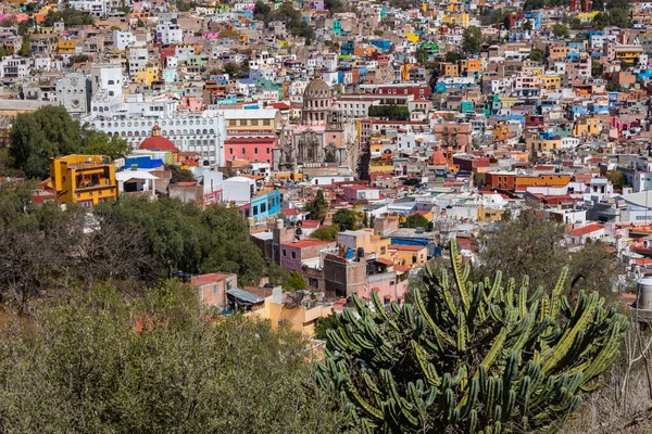 Guanajuato Şehri Tarihi Merkezi Yamaçta Renkli Evler Inşa Edildi Guanajuato — Stok fotoğraf