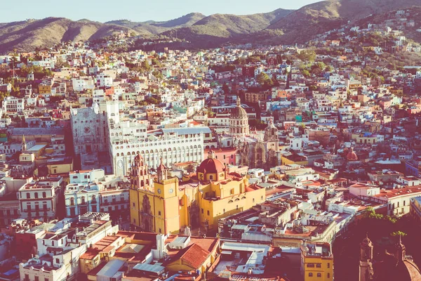 Guanajuato Város Történelmi Központjában Színes Házak Épültek Domboldalon Guanajuato Állam — Stock Fotó