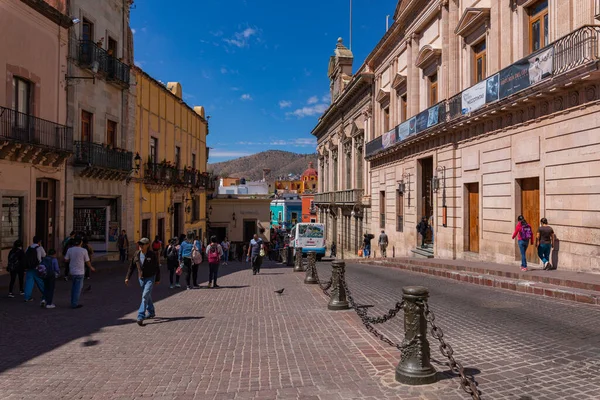 Colored Colonial Houses Old Town Guanajuato Colorful Alleys Narrow Streets — Stock Photo, Image