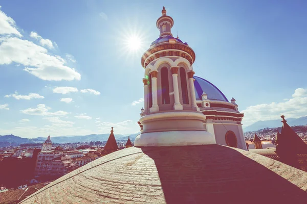View City Cuenca Ecuador Many Churches Sunny Summer Day South — Stock Photo, Image