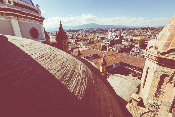 Vista Della Città Cuenca Ecuador Con Sue Numerose Chiese Nella — Foto Stock