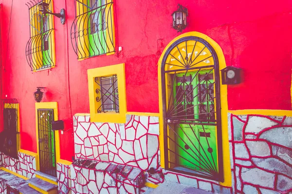 Casas Coloniais Coloridas Cidade Velha Guanajuato Becos Coloridos Ruas Estreitas — Fotografia de Stock