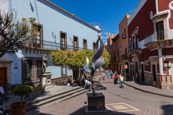유색인 식민지 의집들 과나후아토 시가지였다 멕시코 의과나 시에는 골목길 과좁은 — 스톡 사진
