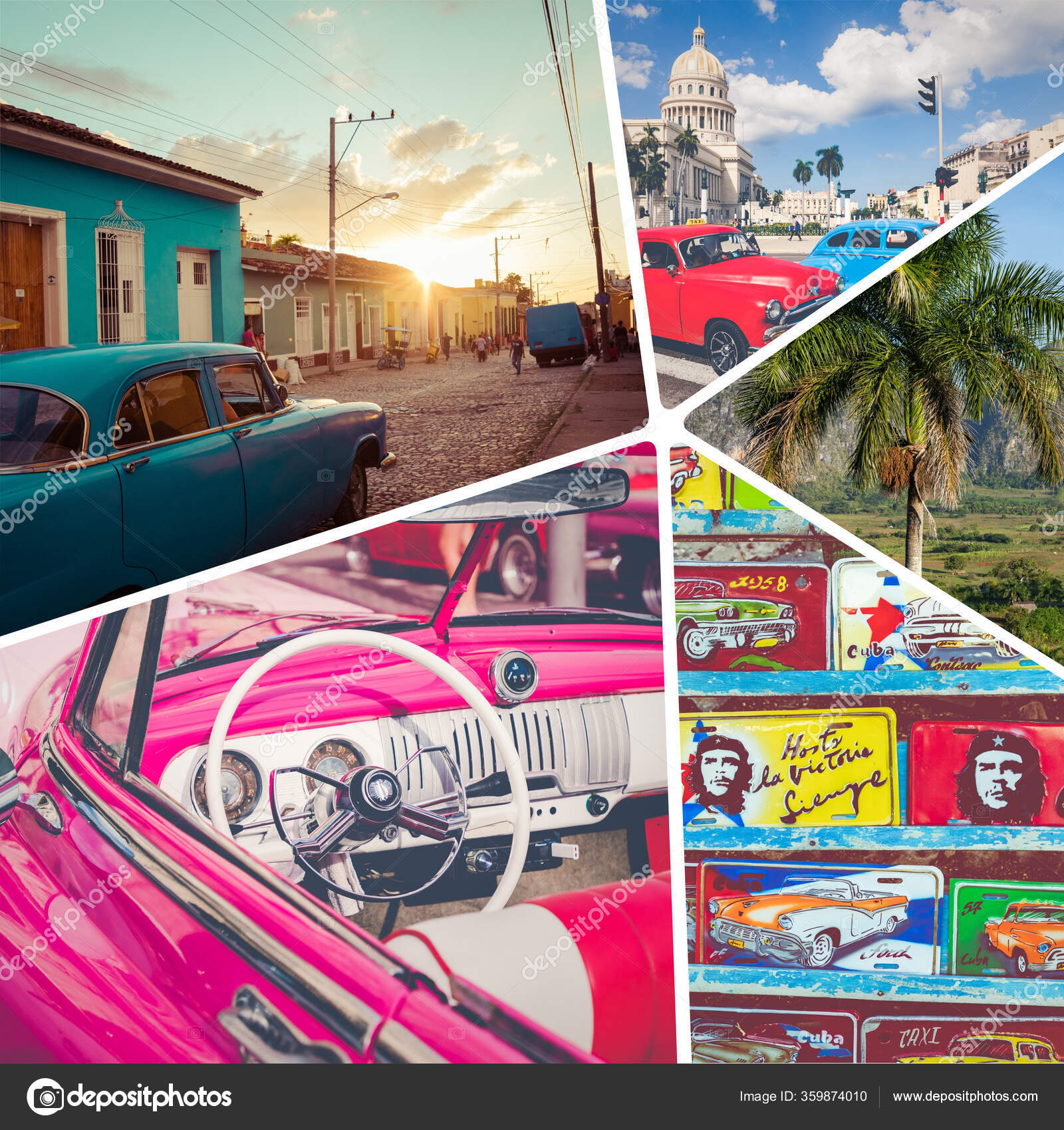 Collage Beliebter Touristenziele Kuba Hintergrund Der Reise —  Redaktionelles Stockfoto © Curioso_Travel_Photography #359874010, image size:1600x1700