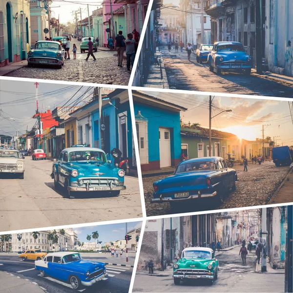Collage Destinos Turísticos Populares Cuba Fondo Viaje —  Fotos de Stock