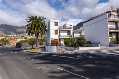 Beautiful colorful streets of old colonial town in Los Llanos de Aridane in La Palma Island, Canary Islands, Spain.