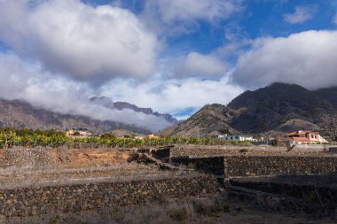 Beautiful colorful streets of old colonial town in Los Llanos de Aridane in La Palma Island, Canary Islands, Spain.