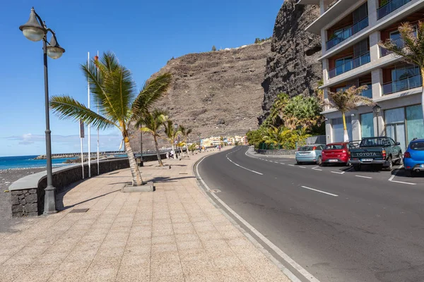 Strand Van Tazacorte Met Zwart Lavazand Bij Palma Canarische Eilanden — Stockfoto