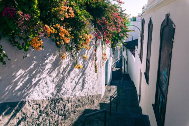 Santa Cruz 'da geleneksel mimari - İspanya' nın Kanarya Adaları, La Palma adasının başkenti.