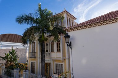 Santa Cruz 'da geleneksel mimari - İspanya' nın Kanarya Adaları, La Palma adasının başkenti.