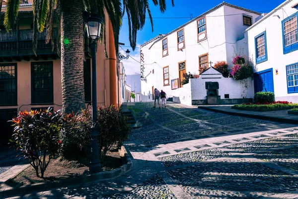 Παραδοσιακή Αρχιτεκτονική Στη Santa Cruz Πρωτεύουσα Του Νησιού Palma Κανάρια — Φωτογραφία Αρχείου