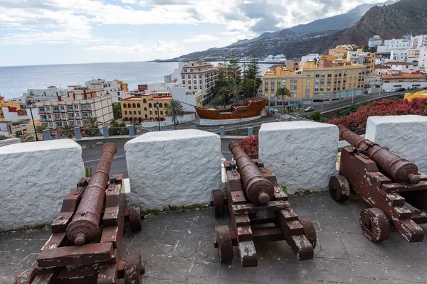 Les Canons Regardent Château Vierge Santa Cruz Capitale Île Palma — Photo