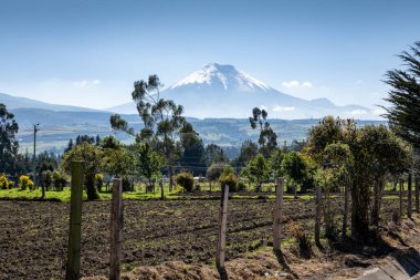Yürüyüş sırasında Cotopaxi Volvcano 'dan görüntü. Cotopaxi Ulusal Parkı, Ekvador. Güney Amerika.