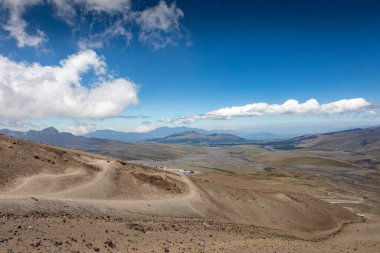 Yürüyüş sırasında Cotopaxi Volvcano 'dan görüntü. Cotopaxi Ulusal Parkı, Ekvador. Güney Amerika.
