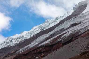 Yürüyüş sırasında Cotopaxi Volvcano 'dan görüntü. Cotopaxi Ulusal Parkı, Ekvador. Güney Amerika.