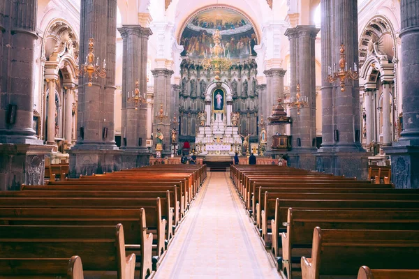 Innenräume Der Kathedrale Von Puebla Mexiko — Stockfoto