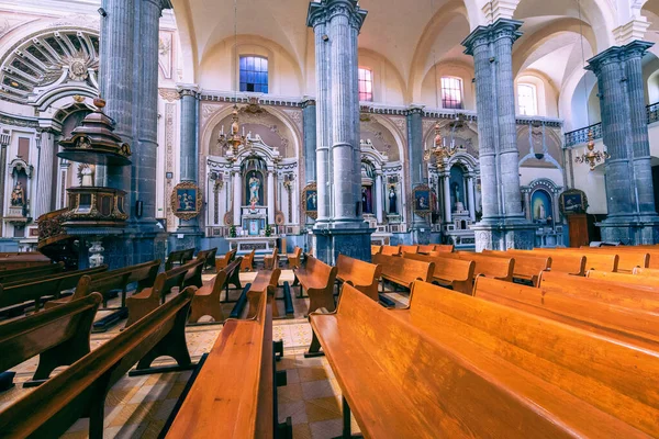 Innenräume Der Kathedrale Von Puebla Mexiko — Stockfoto