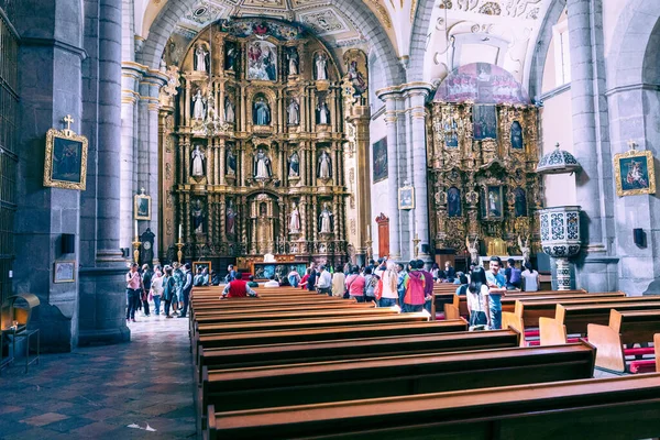 Innenräume Der Kathedrale Von Puebla Mexiko — Stockfoto