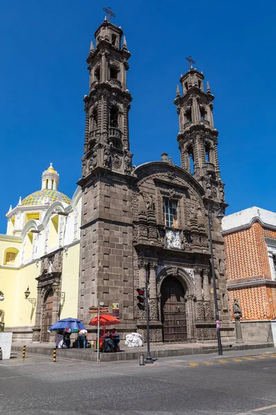 Katedra Puebla Zaragoza Stan Puebla Meksyk — Zdjęcie stockowe