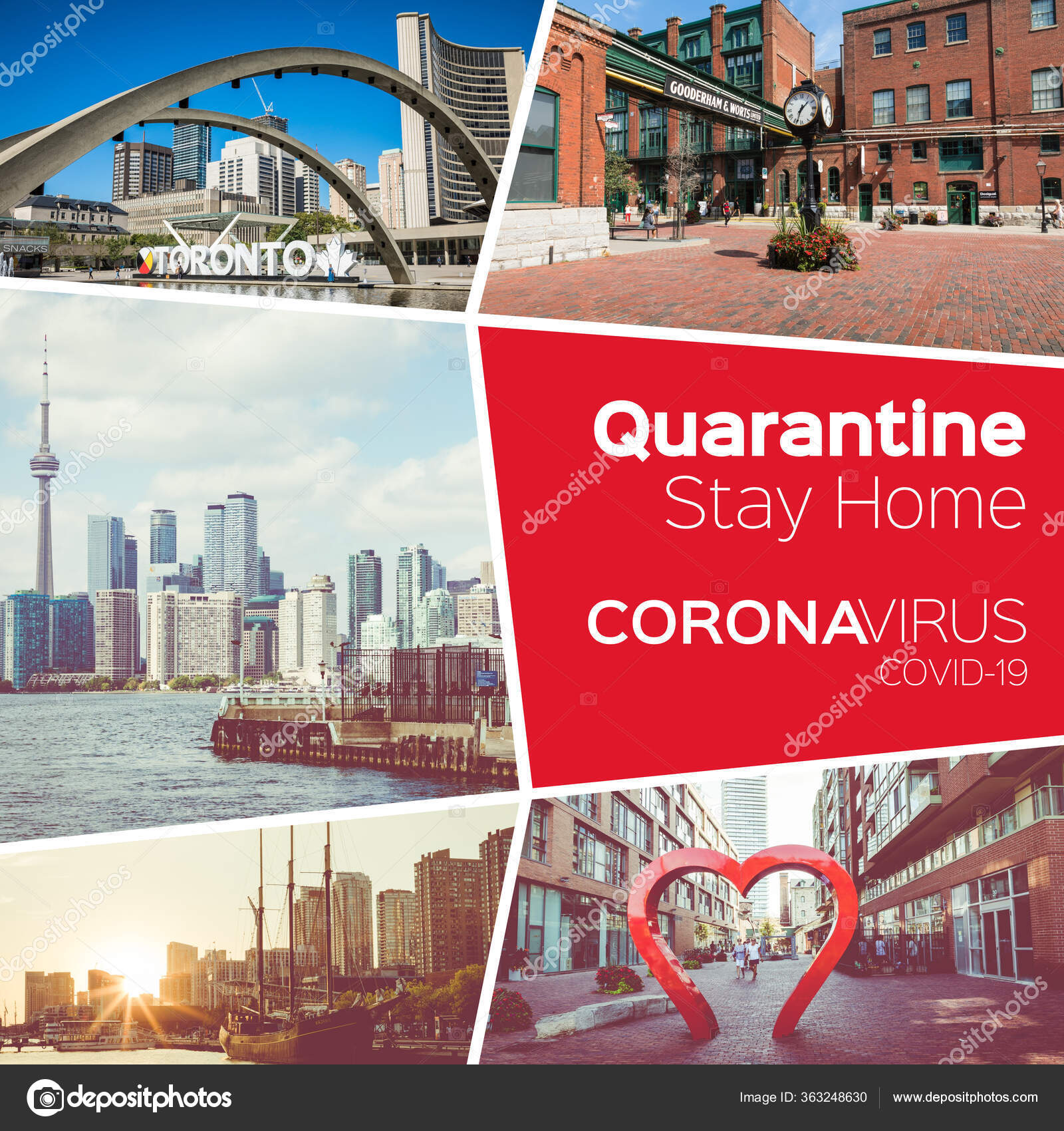 Collage Coronavirus Covid Toronto Canada Virus Epidemic Canada