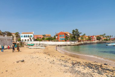 Goree Adası, Dakar, Senegal 'de geleneksel mimari. Batı Afrika.