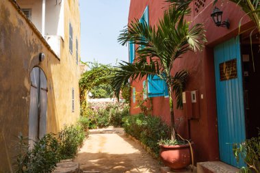 Goree Adası, Dakar, Senegal 'de geleneksel mimari. Batı Afrika.