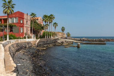 Goree Adası, Dakar, Senegal 'de geleneksel mimari. Batı Afrika.