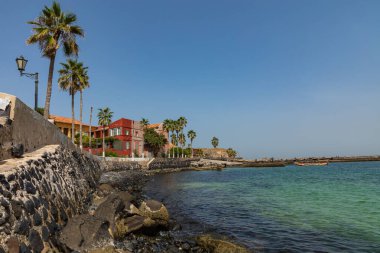 Goree Adası, Dakar, Senegal 'de geleneksel mimari. Batı Afrika.