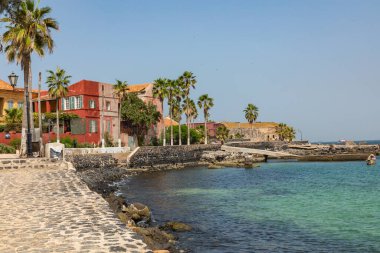 Goree Adası, Dakar, Senegal 'de geleneksel mimari. Batı Afrika.