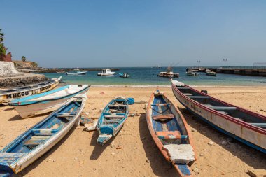 Goree Adası, Dakar, Senegal 'de geleneksel mimari. Batı Afrika.