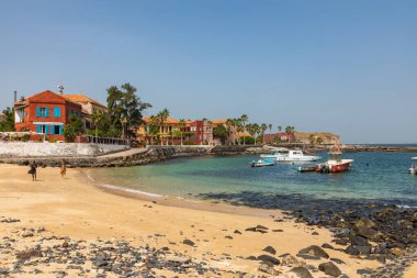 Goree Adası, Dakar, Senegal 'de geleneksel mimari. Batı Afrika.