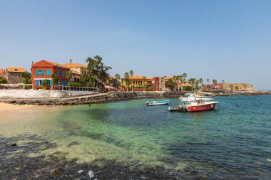 Goree Adası, Dakar, Senegal 'de geleneksel mimari. Batı Afrika.