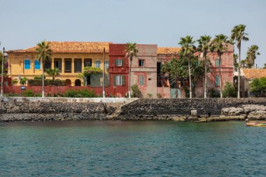 Goree Adası, Dakar, Senegal 'de geleneksel mimari. Batı Afrika.