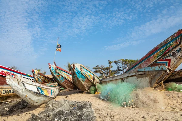 Tanji Gâmbia Novembro 2019 Barcos Pesca Tradicionais Tanji Aldeia Pesqueira — Fotografia de Stock