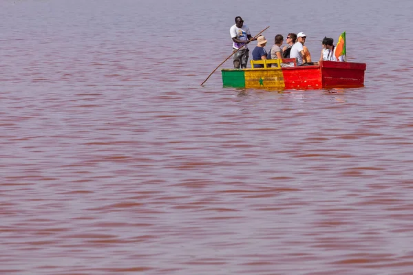 Lac Rose Senegal Listopad 2019 Łodzie Jeziorze Lac Rose Lub — Zdjęcie stockowe