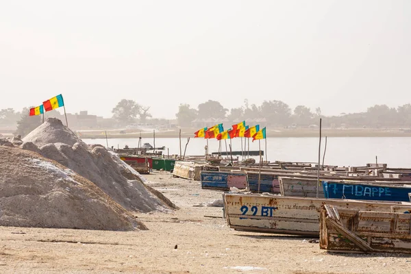 Lac Rose Senegal 2019年11月13日 Lac RoseまたはRetba Lakeのボート ダカール セネガル 西アフリカ — ストック写真