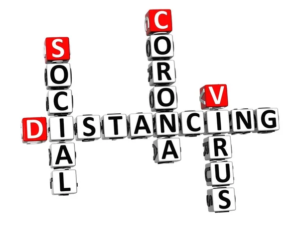 Social Distancing Coronavirus Covid Red White Crossword Puzzle White Background — Stock Photo, Image