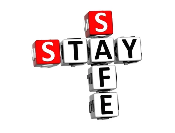 Stay Safe Coronavirus Covid Red White Crossword Puzzle White Background — Stock Photo, Image