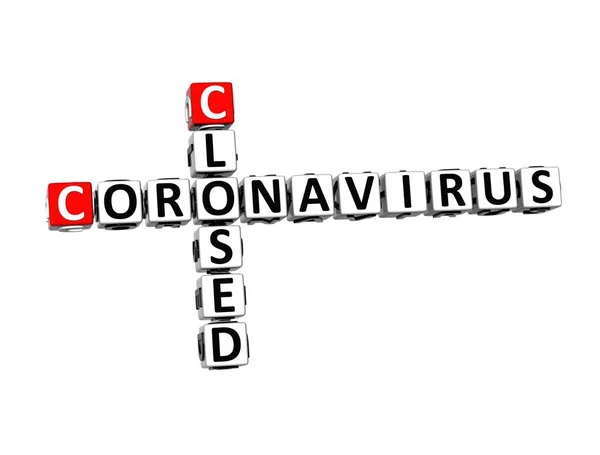 Coronavirus Covid Chiuso Cruciverba Rosso Bianco Sfondo Bianco Corona Virus — Foto Stock