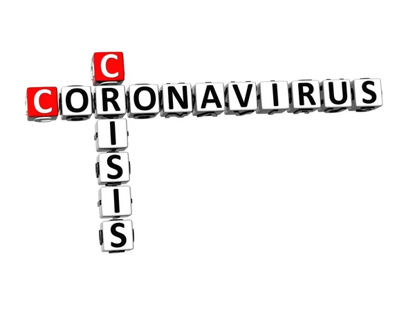 Crisi Coronavirus Covid Cruciverba Rosso Bianco Sfondo Bianco Corona Virus — Foto Stock