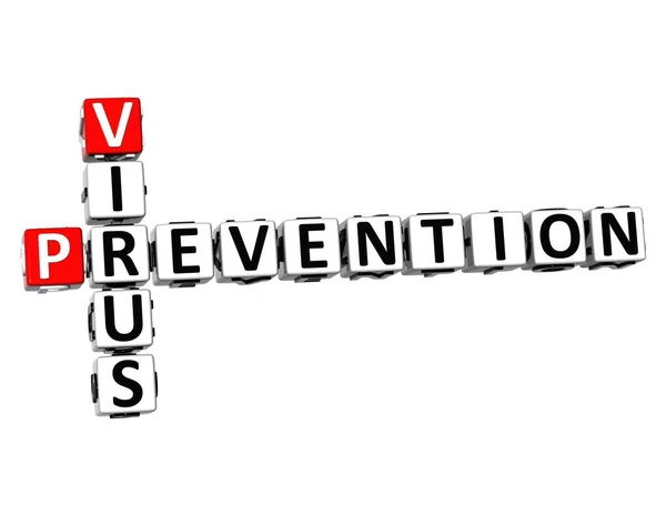 予防コロナウイルスCovid 白い背景に3D赤白のクロスワードパズル コロナウイルス Creative Words — ストック写真