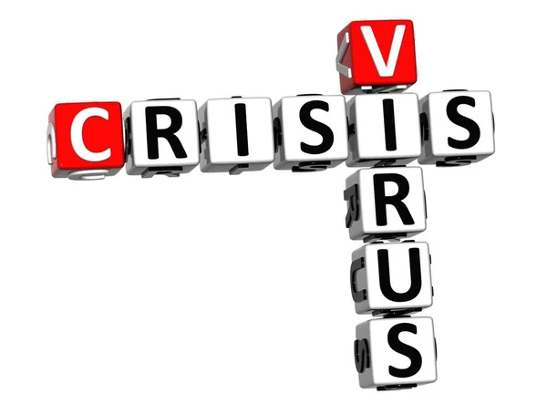 ウイルス社会危機 Covid 19コロナウイルス 白い背景に3D赤白のクロスワードパズル コロナウイルス Creative Words — ストック写真