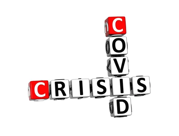 Covid Crisis Coronavirus Covid Red White Crossword Puzzle White Background — Stock Photo, Image